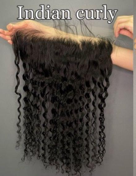 Top Virgin Indian Curly Tranparent Lace Frontals